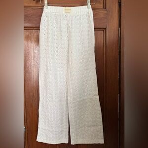 Elegant White Eyelet Pants